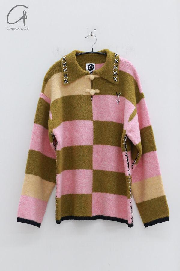 YANYAN KNITS Oversized collar pullover YYK-YYW23-1532-PIN color matching